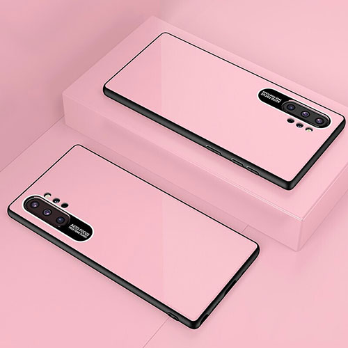 Silicone Frame Mirror Case Cover for Samsung Galaxy Note 10 Plus 5G Rose Gold