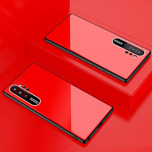 Silicone Frame Mirror Case Cover for Samsung Galaxy Note 10 Plus Red