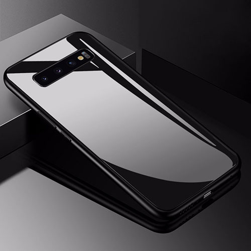 Silicone Frame Mirror Case Cover for Samsung Galaxy S10 5G Black