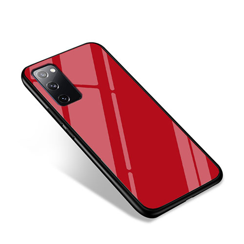 Silicone Frame Mirror Case Cover for Samsung Galaxy S20 FE 4G Red