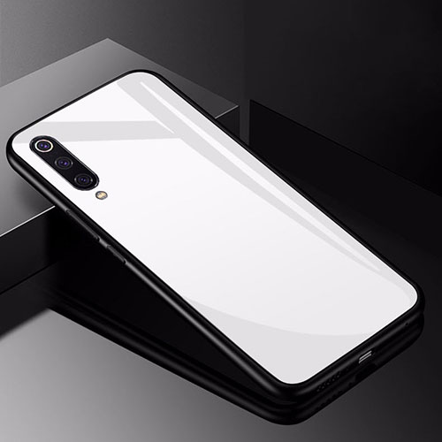 Silicone Frame Mirror Case Cover for Xiaomi Mi A3 Lite White