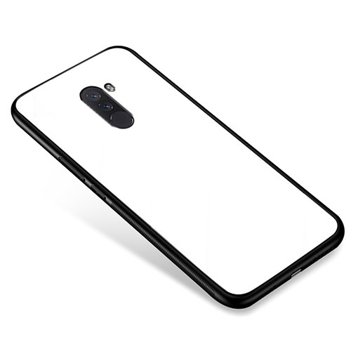 Silicone Frame Mirror Case Cover for Xiaomi Pocophone F1 White