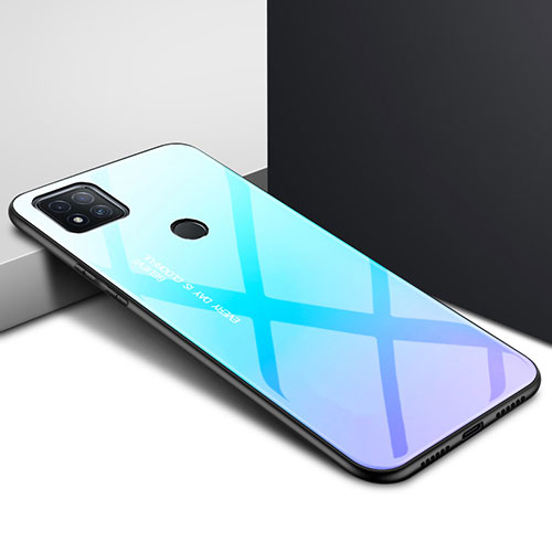 Silicone Frame Mirror Case Cover for Xiaomi Redmi 9 Activ Sky Blue