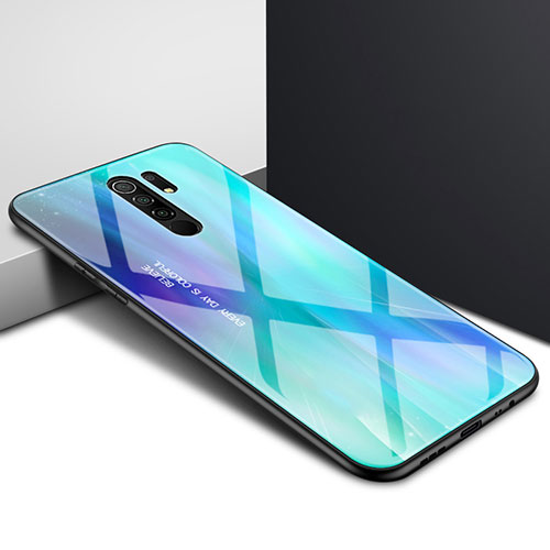 Silicone Frame Mirror Case Cover for Xiaomi Redmi 9 Cyan