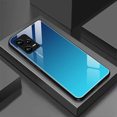 Silicone Frame Mirror Case Cover for Xiaomi Redmi Note 12 Pro+ Plus 5G Blue
