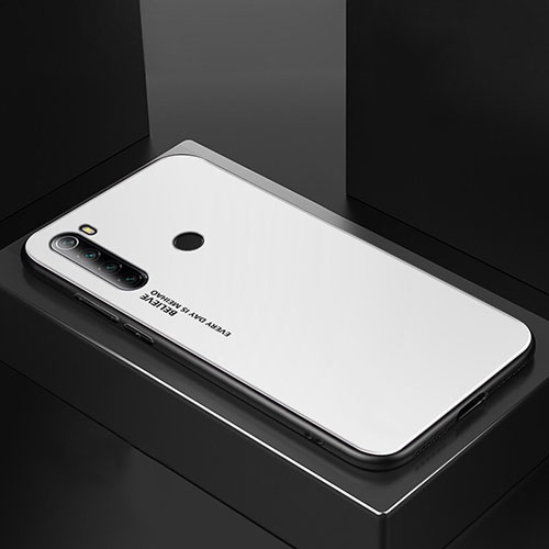 Silicone Frame Mirror Case Cover for Xiaomi Redmi Note 8T White