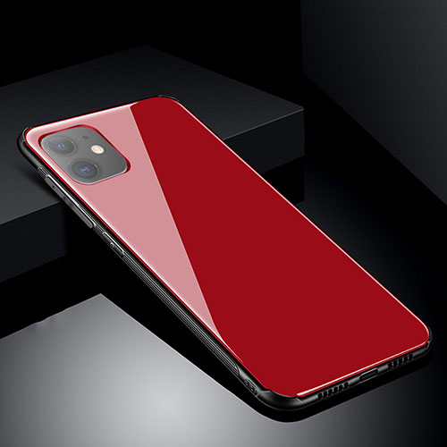 Silicone Frame Mirror Case Cover M01 for Apple iPhone 11 Red