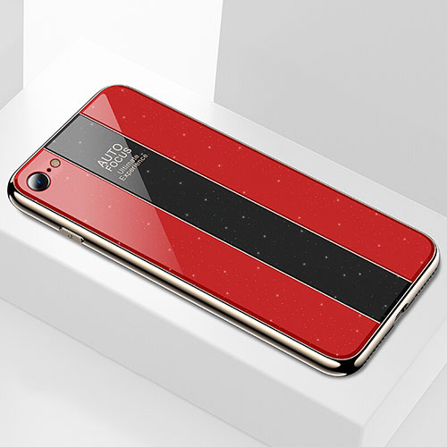 Silicone Frame Mirror Case Cover M01 for Apple iPhone 6 Red