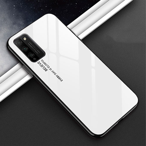 Silicone Frame Mirror Case Cover M01 for Huawei Honor 30 Lite 5G White