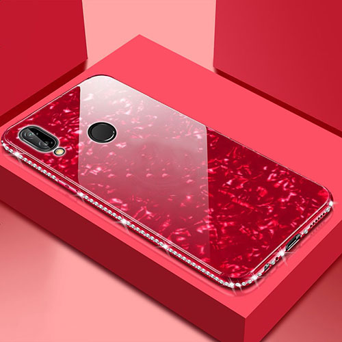 Silicone Frame Mirror Case Cover M01 for Huawei Honor 8X Red