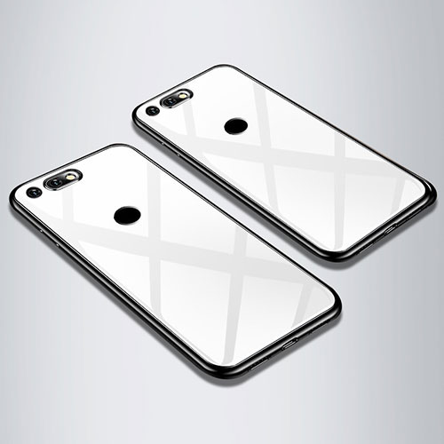Silicone Frame Mirror Case Cover M01 for Huawei Honor View 20 White