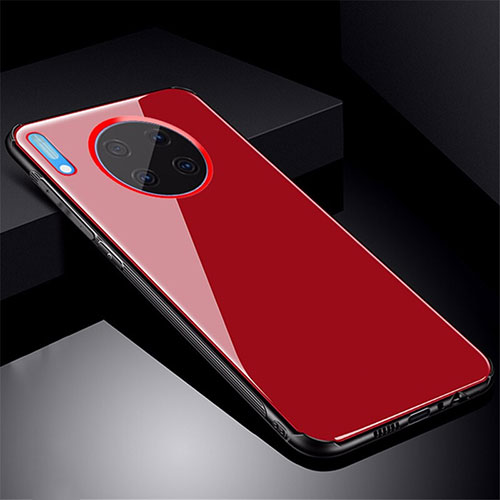 Silicone Frame Mirror Case Cover M01 for Huawei Mate 30 5G Red