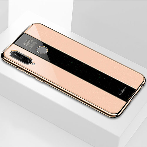 Silicone Frame Mirror Case Cover M01 for Huawei P30 Lite Gold