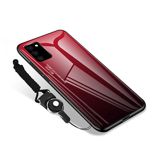 Silicone Frame Mirror Case Cover M01 for Samsung Galaxy S20 FE 4G Red and Black