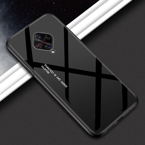 Silicone Frame Mirror Case Cover M01 for Vivo X50 Lite Black