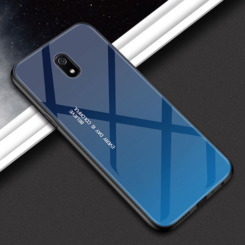 Silicone Frame Mirror Case Cover M01 for Xiaomi Redmi 8A Blue