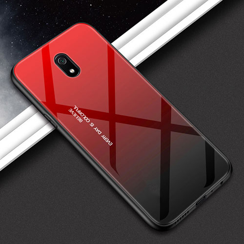 Silicone Frame Mirror Case Cover M01 for Xiaomi Redmi 8A Red