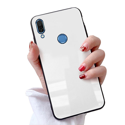 Silicone Frame Mirror Case Cover M02 for Huawei P20 Lite White