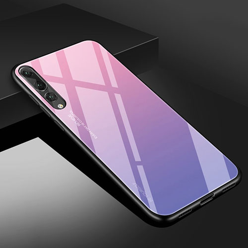 Silicone Frame Mirror Case Cover M02 for Huawei P20 Pro Purple