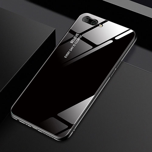 Silicone Frame Mirror Case Cover M02 for Oppo A12e Black