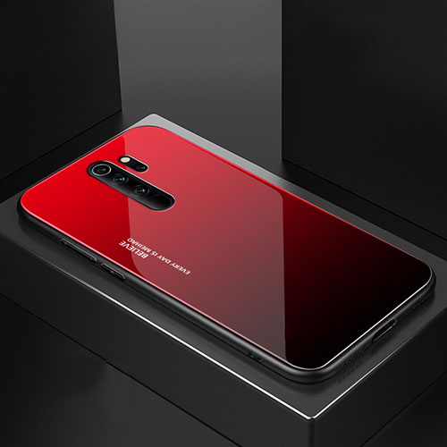 Silicone Frame Mirror Case Cover M02 for Xiaomi Redmi Note 8 Pro Red