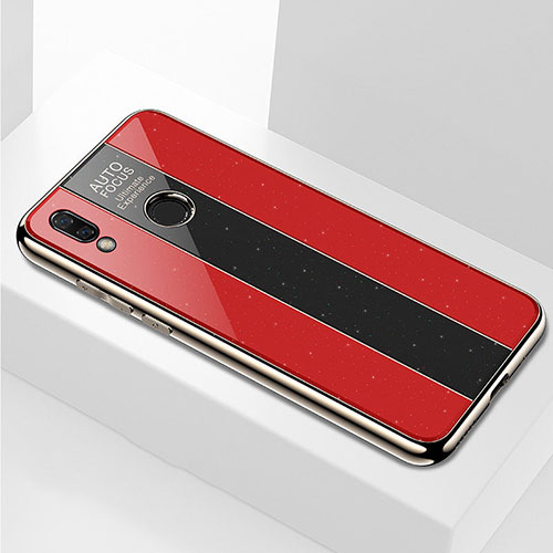 Silicone Frame Mirror Case Cover M03 for Huawei P20 Lite Red