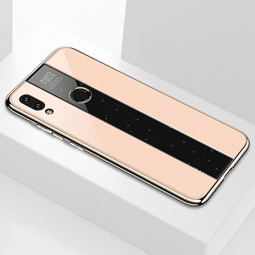 Silicone Frame Mirror Case Cover M03 for Xiaomi Redmi Note 7 Pro Gold