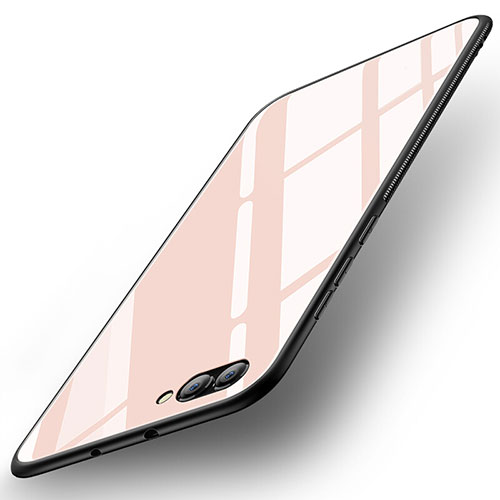 Silicone Frame Mirror Case Cover M04 for Huawei Honor View 10 Rose Gold