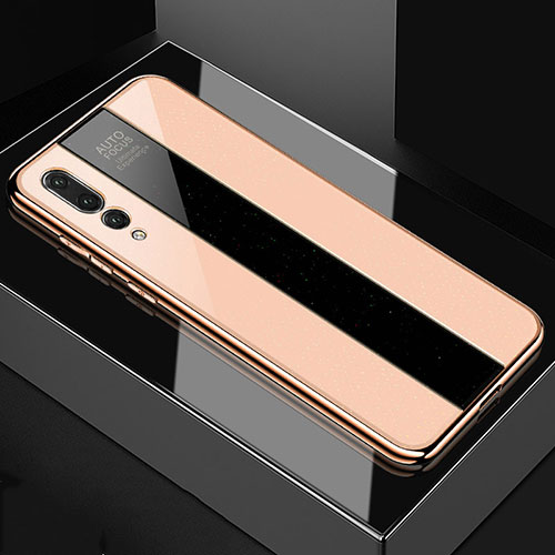 Silicone Frame Mirror Case Cover M04 for Huawei P20 Pro Gold