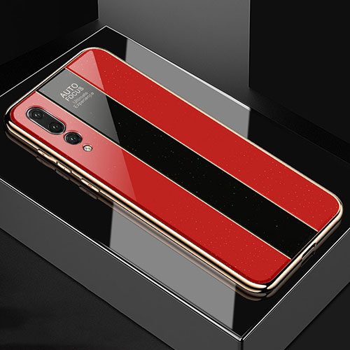 Silicone Frame Mirror Case Cover M04 for Huawei P20 Pro Red