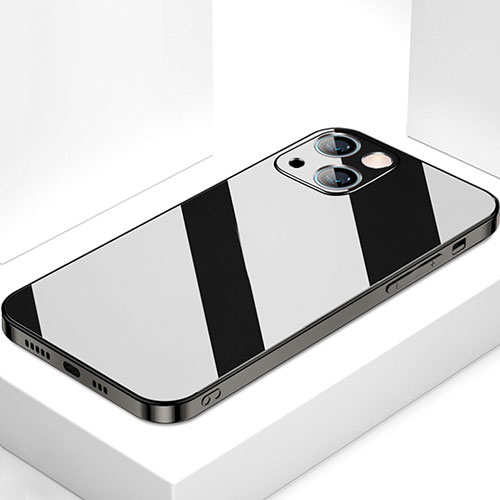 Silicone Frame Mirror Case Cover M09 for Apple iPhone 15 Black