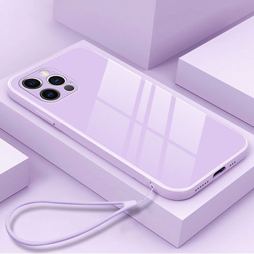 Silicone Frame Mirror Case Cover M09 for Apple iPhone 15 Pro Purple