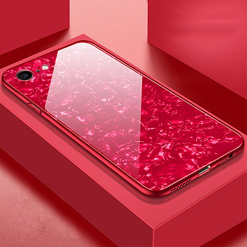 Silicone Frame Mirror Case Cover P01 for Apple iPhone 6 Plus Red