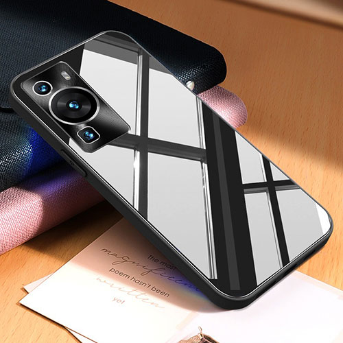 Silicone Frame Mirror Case Cover P01 for Huawei P60 Black