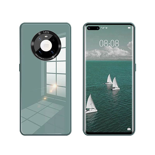 Silicone Frame Mirror Case Cover T01 for Huawei Mate 40E Pro 5G Green