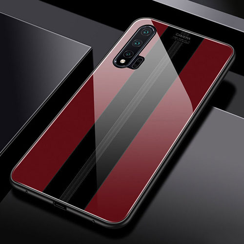 Silicone Frame Mirror Case Cover T01 for Huawei Nova 6 Red