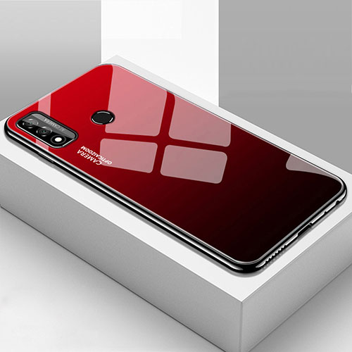 Silicone Frame Mirror Case Cover T01 for Huawei P Smart (2020) Red