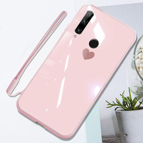 Silicone Frame Mirror Case Cover T01 for Huawei P Smart+ Plus (2019) Pink