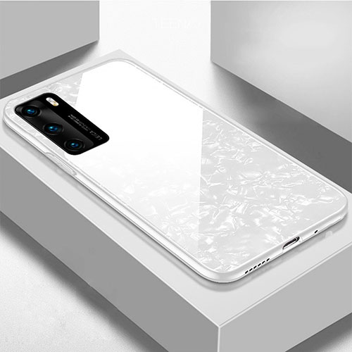 Silicone Frame Mirror Case Cover T01 for Huawei P40 White