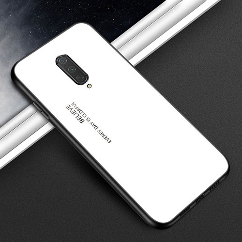 Silicone Frame Mirror Case Cover T01 for OnePlus 8 White