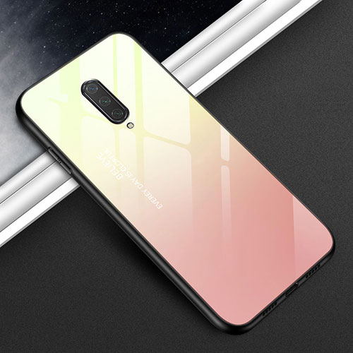 Silicone Frame Mirror Case Cover T01 for OnePlus 8 Yellow