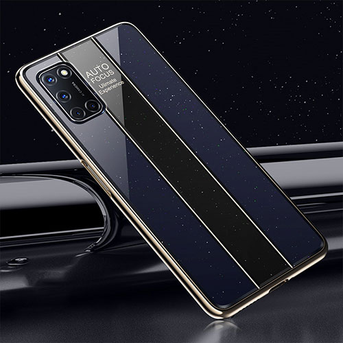 Silicone Frame Mirror Case Cover T01 for Oppo A72 Blue