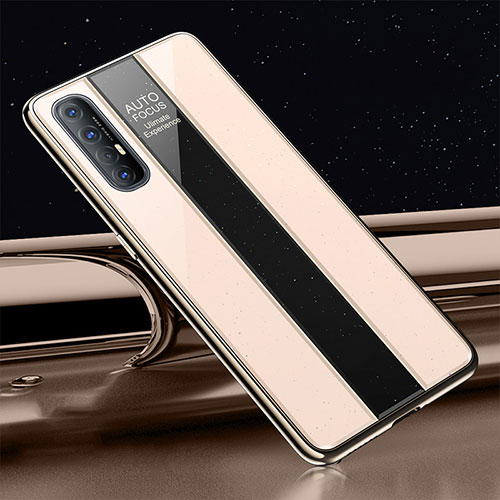 Silicone Frame Mirror Case Cover T01 for Oppo Find X2 Neo Gold