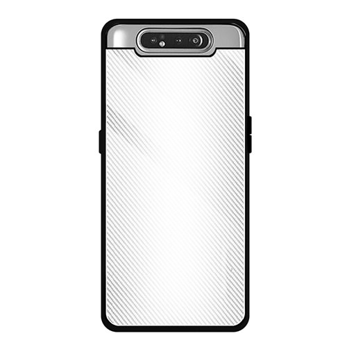 Silicone Frame Mirror Case Cover T01 for Samsung Galaxy A80 White