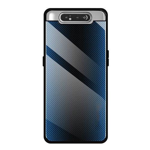 Silicone Frame Mirror Case Cover T01 for Samsung Galaxy A90 4G Blue