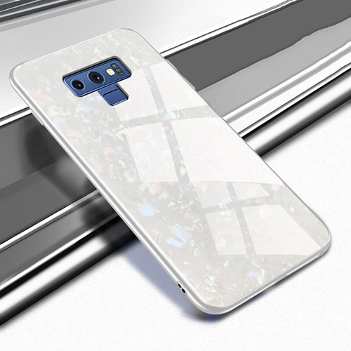 Silicone Frame Mirror Case Cover T01 for Samsung Galaxy Note 9 White