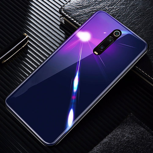 Silicone Frame Mirror Case Cover T01 for Xiaomi Mi 9T Purple