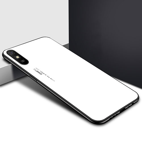 Silicone Frame Mirror Case Cover T01 for Xiaomi Redmi 9A White