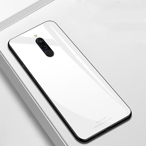 Silicone Frame Mirror Case Cover T01 for Xiaomi Redmi Note 8T White