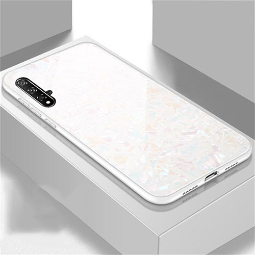 Silicone Frame Mirror Case Cover T02 for Huawei Honor 20S White